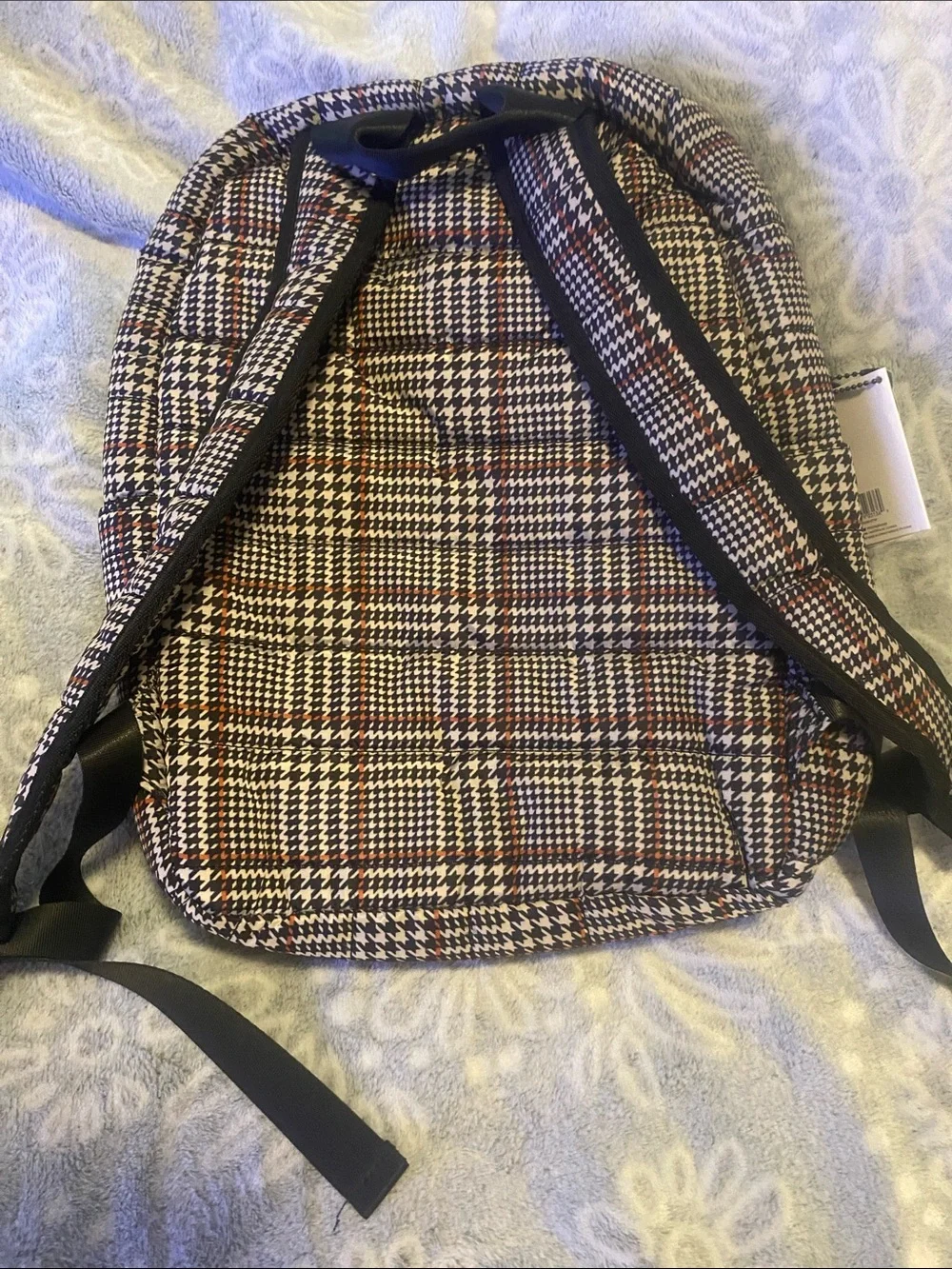 Mytagalongs Checked Pattern Men's Backpack in Brown, Black & Cream